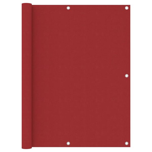 vidaXL Балконски параван, червен, 120x600 см, плат оксфорд