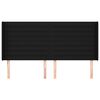 vidaXL Горна табла за легло с уши, черна, 163x16x118/128 см, плат