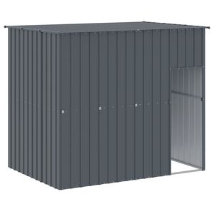 vidaXL Кучешка къща с покрив, антрацит, 214x153x181 см, стомана