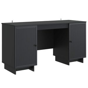 vidaXL Бюро Черно Инженерна дървесина 142,5 x 50 x 75 см
