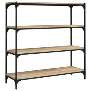 vidaXL Библиотека дъб сонома 100x33x100 см инженерно дърво и стомана