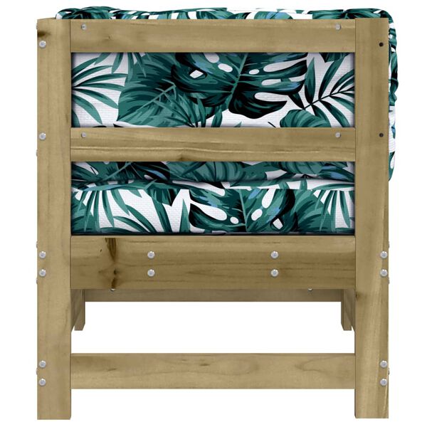 vidaXL Ъглов диван с възглавници, импрегнирано борово дърво