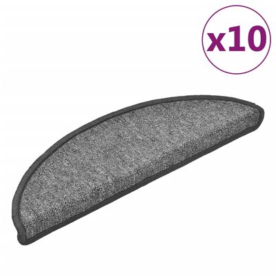 vidaXL Стелки за стъпала, 10 бр, 56x17x3 см, тъмносиви