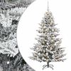 vidaXL Изкуствена коледна елха с топки 150 см 150 LED светодиода