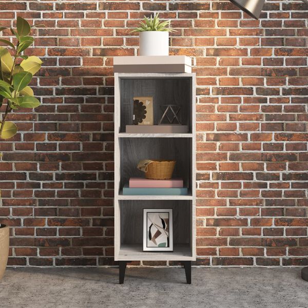 vidaXL Сайдборд, сив сонома, 34,5x32,5x90 см, инженерно дърво