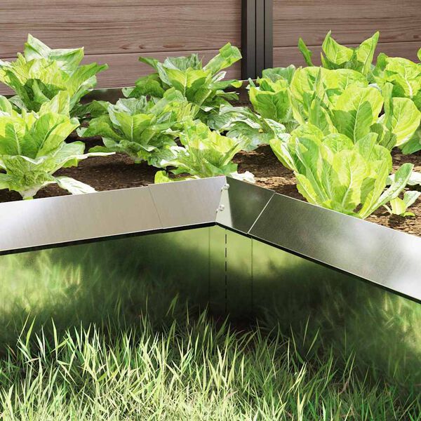 vidaXL Оградка за охлюви 4 pcs Сребрист 10 x 10 x 25 см