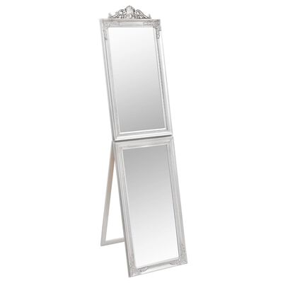 vidaXL Стоящо огледало, сребристо, 40x160 см