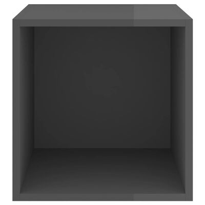 vidaXL Стенни шкафове, 2 бр, сив гланц, 37x37x37 см, ПДЧ