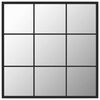 vidaXL Огледало за стена, черно, 60x60 см, метал