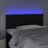 vidaXL LED Горна табла за легло, черна, 100x5x78/88см, изкуствена кожа