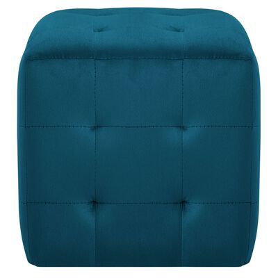 vidaXL Нощни шкафчета, 2 бр, сини, 30x30x30 см, кадифен текстил