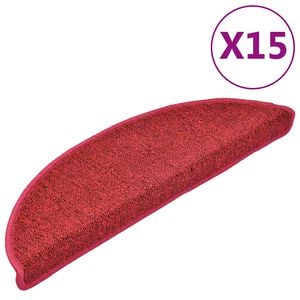 vidaXL Изтривалки за стълби, 15 бр., 56x17x3 см, червени, полукръгли