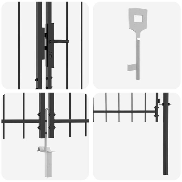 vidaXL Градинска врата Черно 195 х 500 см