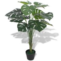 vidaXL Изкуствено растение монстера със саксия, 70 см, зелено