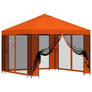 vidaXL Градинска беседка със стени 3 x 3 m Оранжево