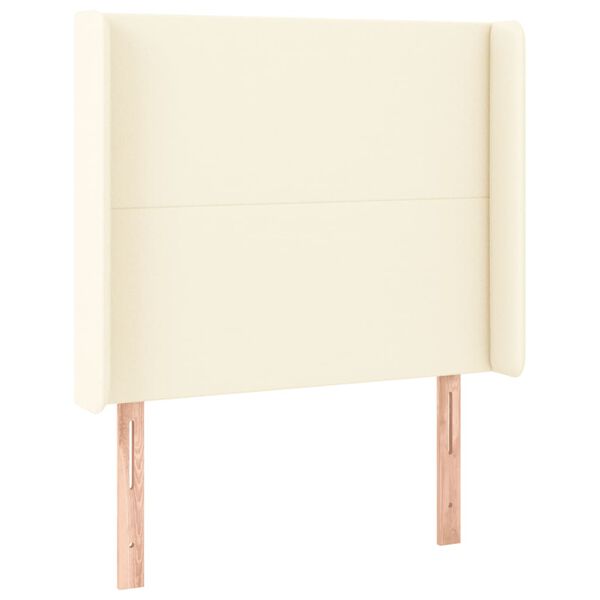 vidaXL LED горна табла за легло, кремава, 83x16x118/128 см