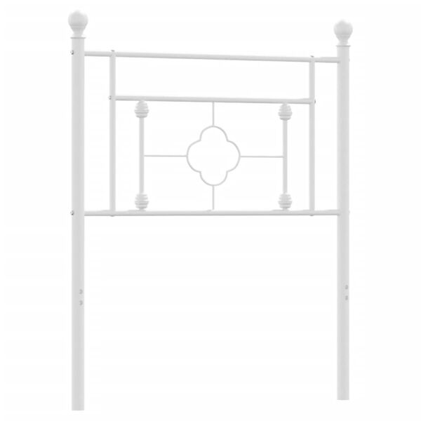 vidaXL Метална табла за глава, бяла, 80 см