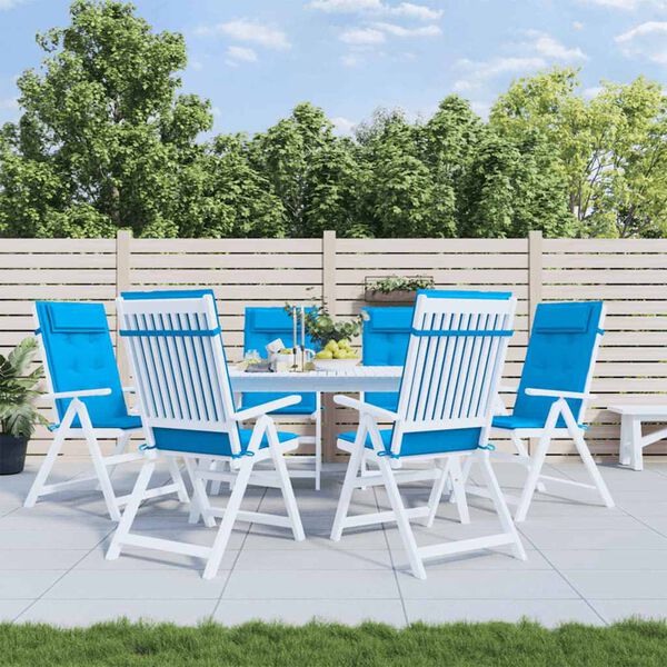 vidaXL Възглавници за столове с облегалка 6 бр светлосини Оксфорд плат