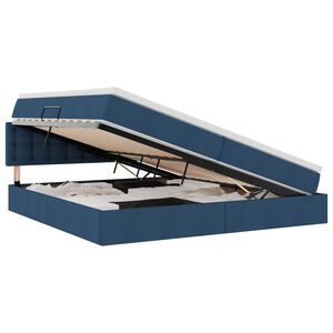 vidaXL Легло с място за съхранение и матрак Синьо 200 x 200 cm