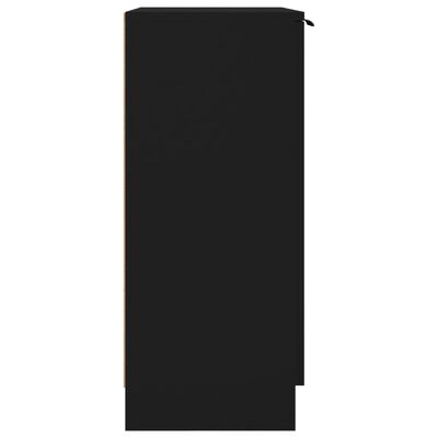 vidaXL Сайдборд, черен, 60x30x70 см, инженерно дърво