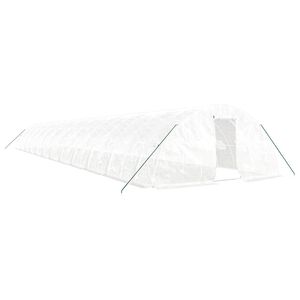 vidaXL Оранжерия със стоманена рамка бяла 120 м&sup2; 24x5x2,3 м