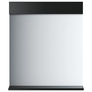 vidaXL Огледало за баня с рафт "BERG" черно 60x12x70 см масивно дърво