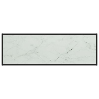 vidaXL ТВ шкаф, черен, бяло мраморно стъкло, 120x40x40 см