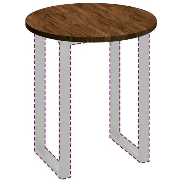 vidaXL Топ за маса Светло кафяво Ø 70 x 2,5 cm Масивен дъб