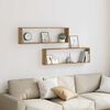 vidaXL Стенни кубични рафтове, 2 бр, дъб артизан, 100x15x30 см