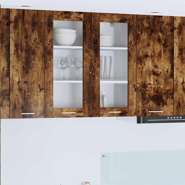 vidaXL Висящ шкаф с врата Димян дъб 80 x 31 x 80 см Инженерно дърво