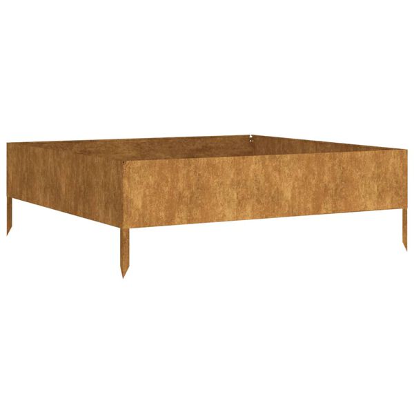 vidaXL Градинска повдигната леха 100x100x33,5 см кортенова стомана