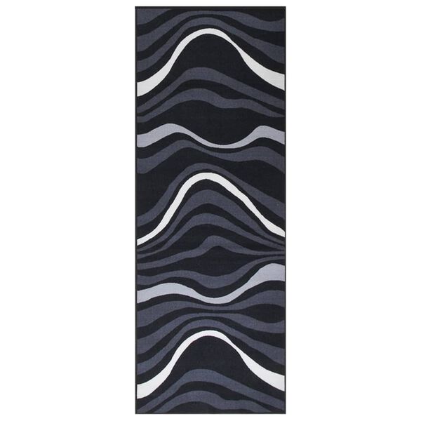 vidaXL Пътека, черна, 80x250 см