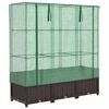vidaXL Повдигнато легло с оранжерия калъф, ратанов вид, 120x40x138 см