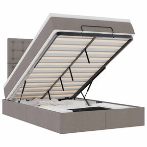 vidaXL Османска легло с матрак и LED, таупе, 120x190 см, плат
