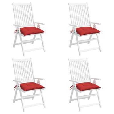 vidaXL Възглавници за столове 4 бр 40x40x7 см Оксфорд плат червени