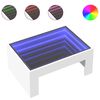 vidaXL Маса за кафе с Infinity LED, бяла, 70x50x30 см