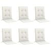 vidaXL Възглавници за столове 6 бр меланж кремави 100x50x4 см плат