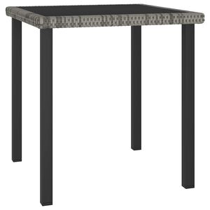 vidaXL Градинска трапезна маса, сива, 70x70x73 см, полиратан
