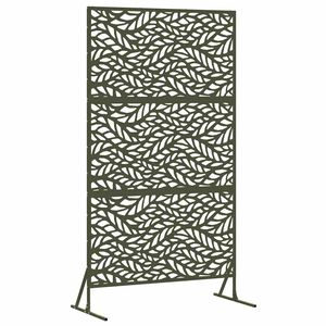 vidaXL Екран за уединение 100 x 50 x 180 см Стомана Маслиненозелено