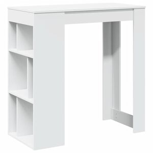 vidaXL Бар маса с рафтове, бяла, 102x50x103,5 см, инженерно дърво