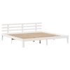 vidaXL Рамка за легло с табла без матрак, бяла, 200x200 см
