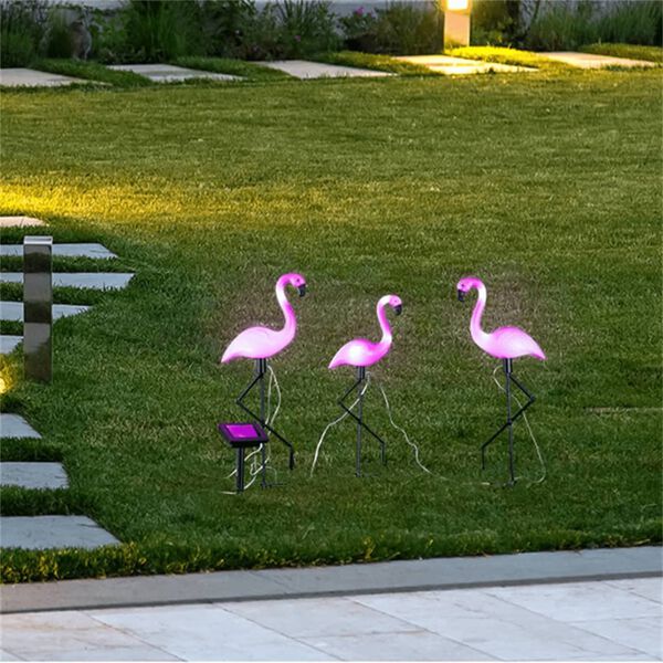 HI Соларни LED градински лампи Flamingo 3 бр