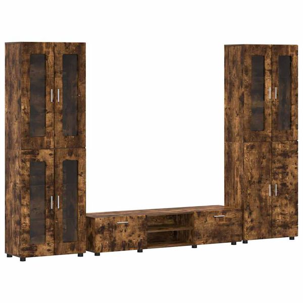 vidaXL Комплект ТВ шкаф с чекмедже FLORIN Димян дъб Инженерно дърво