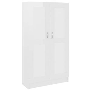 vidaXL Библиотека, бял гланц, 82,5x30,5x150 см, ПДЧ