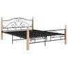 vidaXL Рамка за легло с табла без матрак, черна, 140x200 см, метал