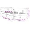 vidaXL Рамка за детско легло с чекмеджета, бяла, 90x200 см, бор масив