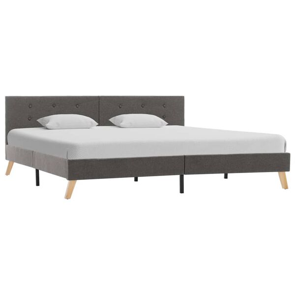 vidaXL Рамка за легло, таупе, плат, 180x200 см