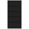 vidaXL Скрин с чекмеджета, черен, 60x35x121 см, инженерно дърво