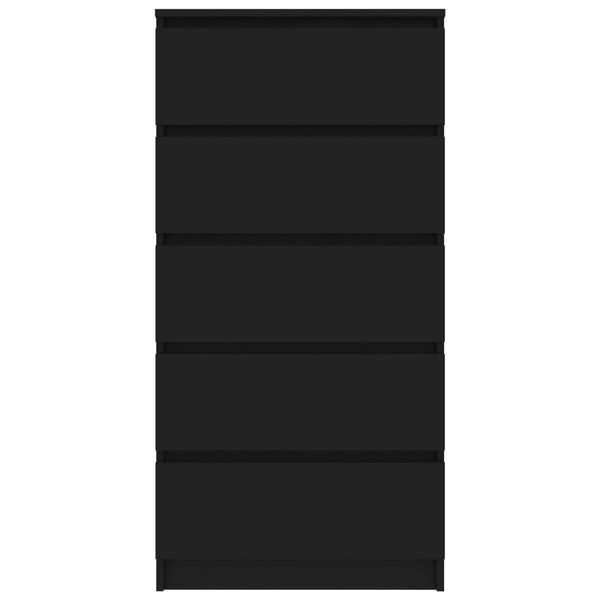 vidaXL Скрин с чекмеджета, черен, 60x35x121 см, инженерно дърво