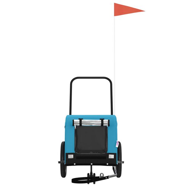 vidaXL Ремарке за колело за любимци синьо черно Оксфорд плат и желязо